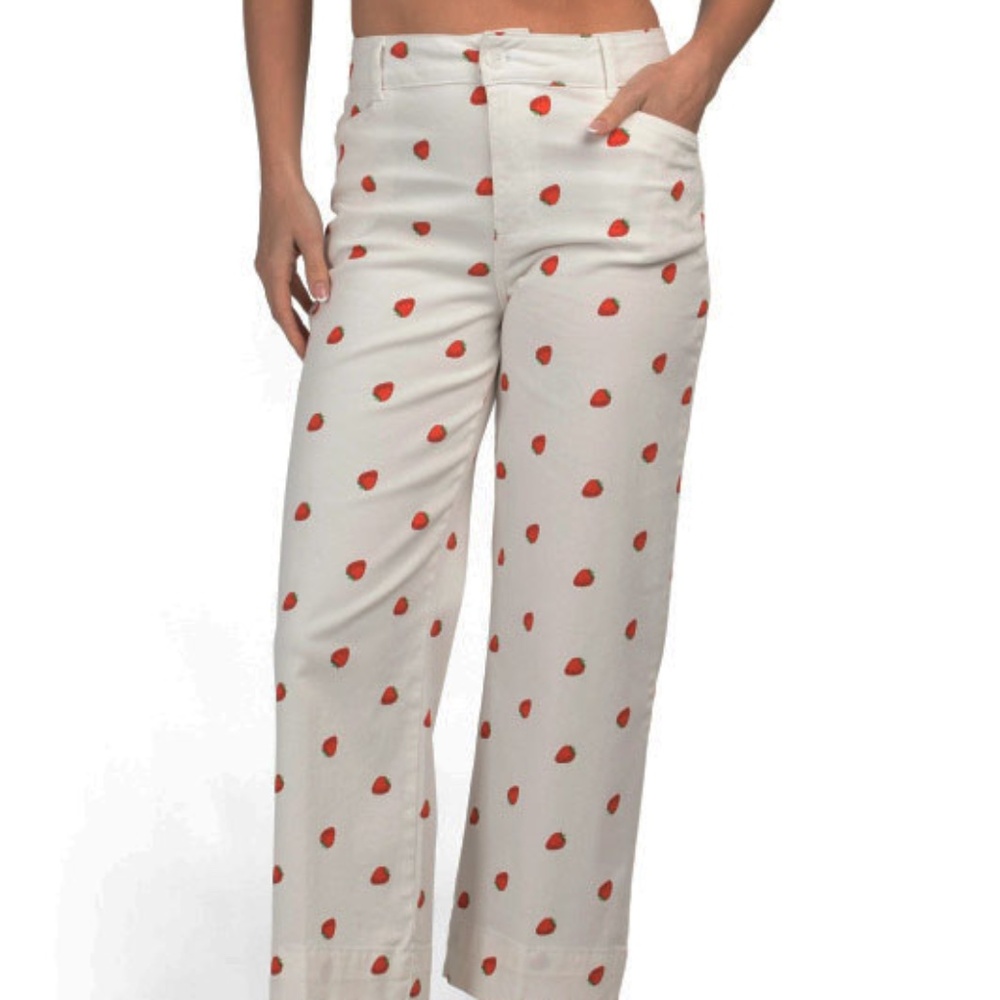 Bagatelle Collection Strawberry‎ White Cropped Wide Leg Pants Size 6